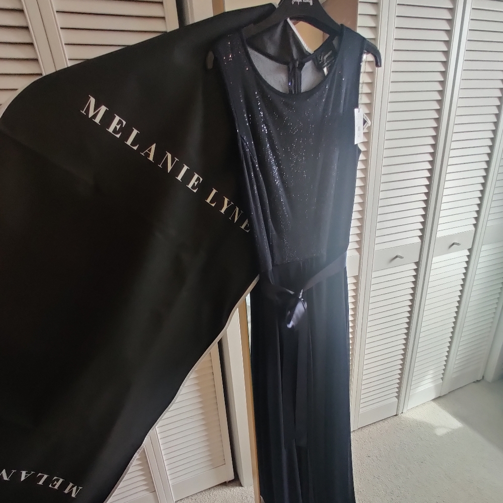 Frank Lyman luxury navy jumpsuit from Melanie Lyne size 12 - Picture 4 of 6